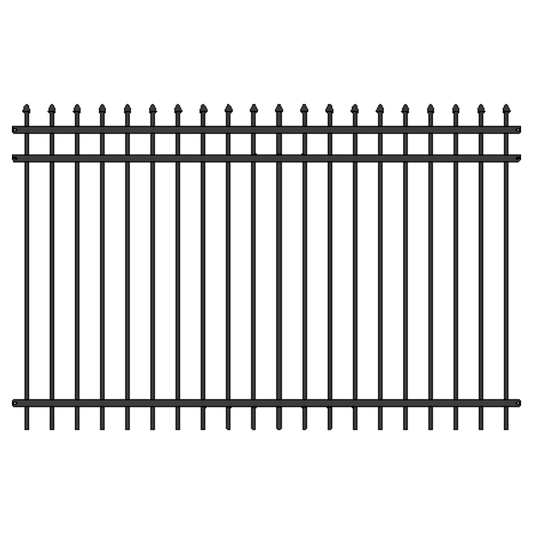 Fortress Fencing Versai V2 Commercial Pressed Spear Three Rail Fence Panel